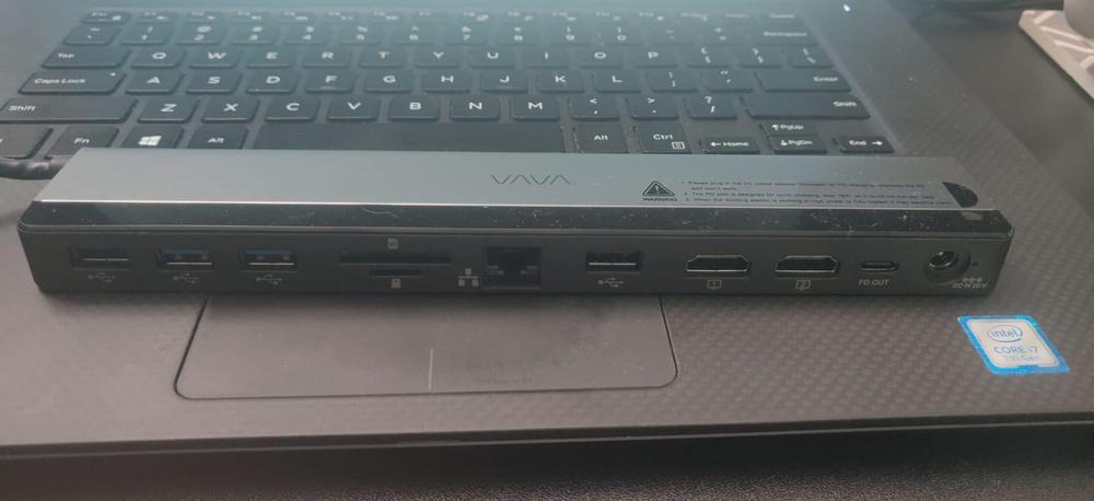 VAVA USB C 12 in 1 Docking Station with Dual 4K HDMI Output RJ45 Ethernet, 4 USB Ports, SD/TF Cards Reader, PD USB-C Charging Port, Audio/Mic for MacBook/Pro/Air, Type C Windows Laptops � VA-DK004 - Customer Photo From AMZ Import