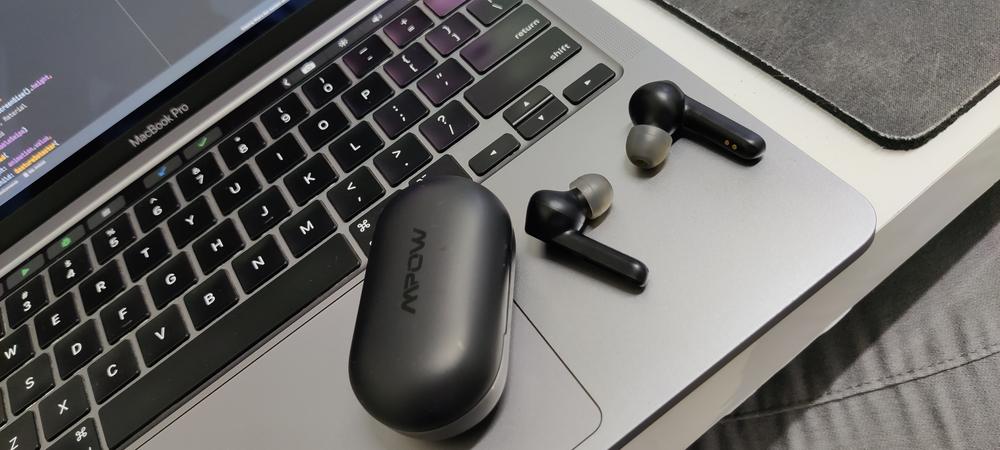 Mpow MBits S True Wireless Earbuds w/Mic, CVC8.0 Noise Cancelling Headphones, Bluetooth 5.0 Earphones Charging Case, Deep Bass/IPX8 Waterproof/35H Playtime/Touch Control/3 Mode - Black - Customer Photo From Ishaq Hassan
