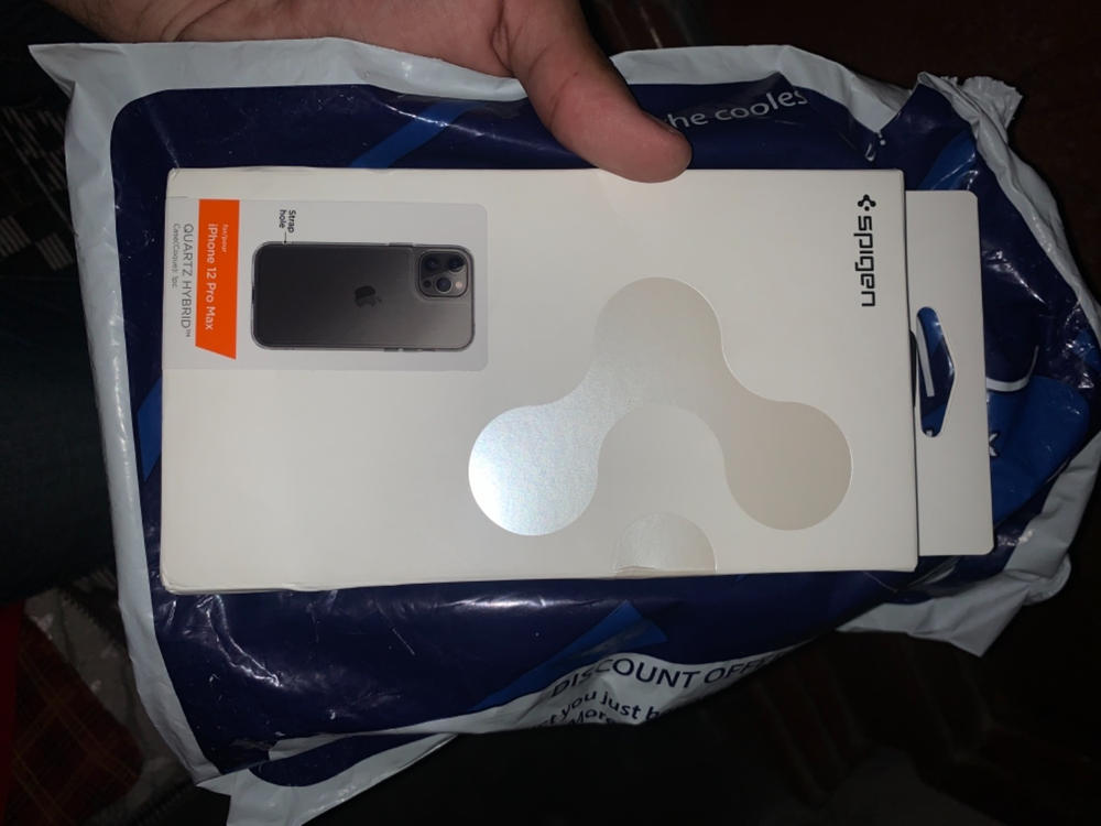 Apple iPhone 12 Pro Max Quartz Hybrid Tempered Glass Case by Spigen - ACS01621 - Crystal Clear - Customer Photo From Adil Sandhu