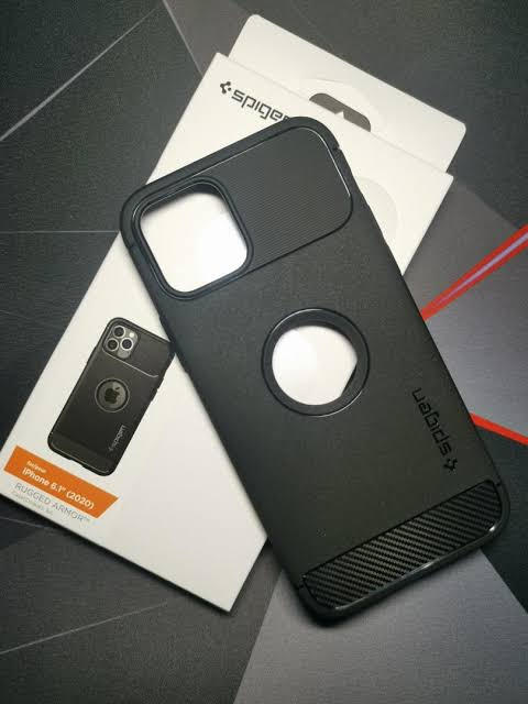Apple iPhone 12 / iPhone 12 Pro Rugged Armor Case by Spigen - ACS01700 - Matte Black - Customer Photo From Aroz Memon