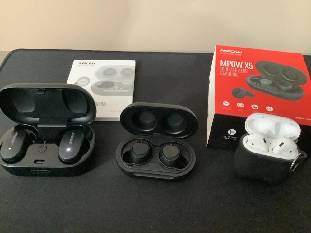 MPOW X5 Hybrid Active Noise Cancellation Earbuds w/Transparent Mode, Wireless Stereo Earbuds w/Deep Bass, USB C Charging Case, Smart Touch Control � Black - Customer Photo From Amazon Reviews