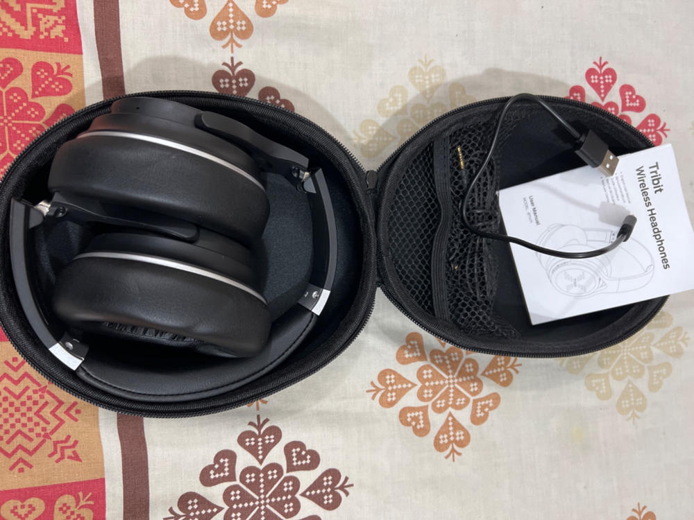 Tribit XFree Go Bluetooth Headphones, Wireless Headphones Over Ear with Bluetooth 5.0, HiFi Sound with Deep Bass, USB Lightening Fast Charge, 24H Playtime, CVC8.0 Noise Cancelling Mics - Black - Customer Photo From Shahzad Kamran Deputy Manager OT