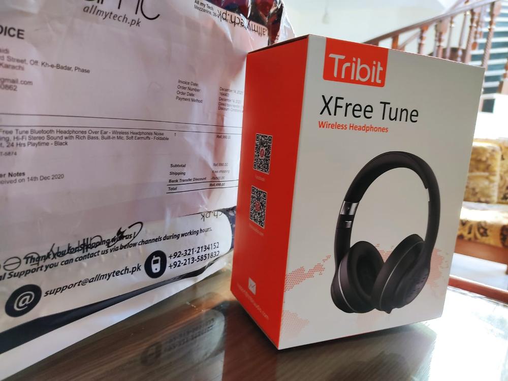 Tribit XFree Tune Bluetooth Headphones Over Ear - Wireless Headphones Noise Cancelling, Hi-Fi Stereo Sound with Rich Bass, Built-in Mic, Soft Earmuffs - Foldable Headset, 24 Hrs Playtime - Black - Customer Photo From Hassan Faisal Saidi