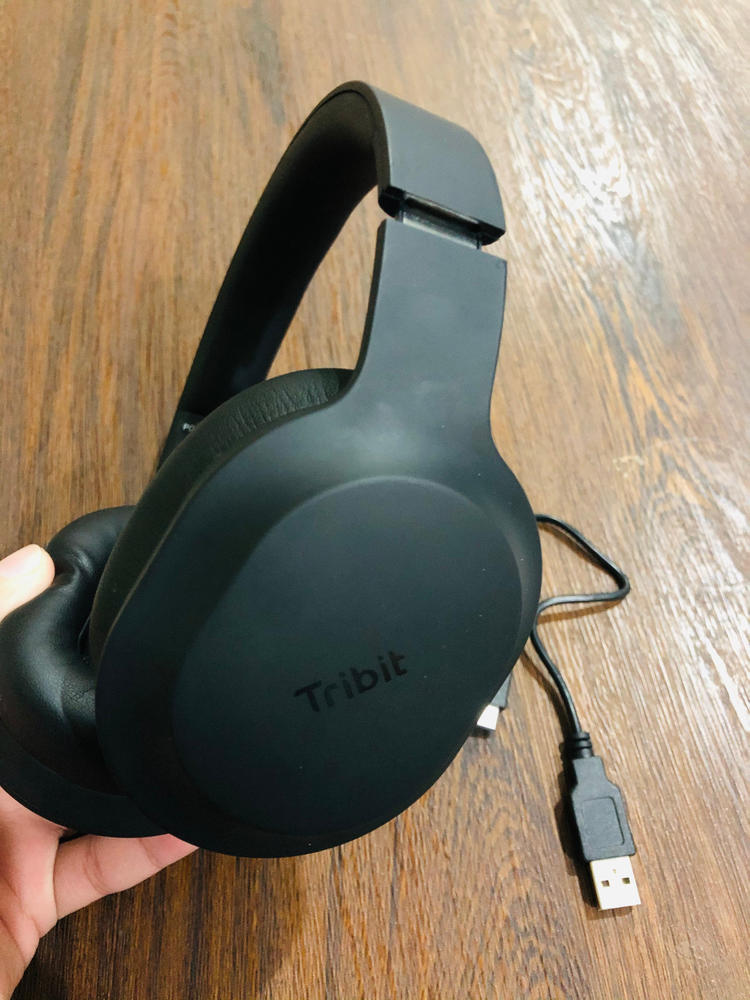Tribit QuietPlus 50 Bluetooth Headphones, Active Noise Cancelling Headphones with 30H Playtime, Bluetooth 5.0, Hi-Fi Stereo and Soft Earpads, Built-in CVC8.0 Mics, Foldable for Travel/Home/Office - Black - Customer Photo From Abdul Wahab Waseem Aziz