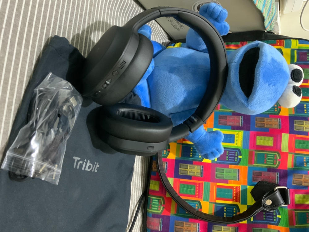 Tribit QuietPlus 50 Bluetooth Headphones, Active Noise Cancelling Headphones with 30H Playtime, Bluetooth 5.0, Hi-Fi Stereo and Soft Earpads, Built-in CVC8.0 Mics, Foldable for Travel/Home/Office - Black - Customer Photo From Afifa Asad