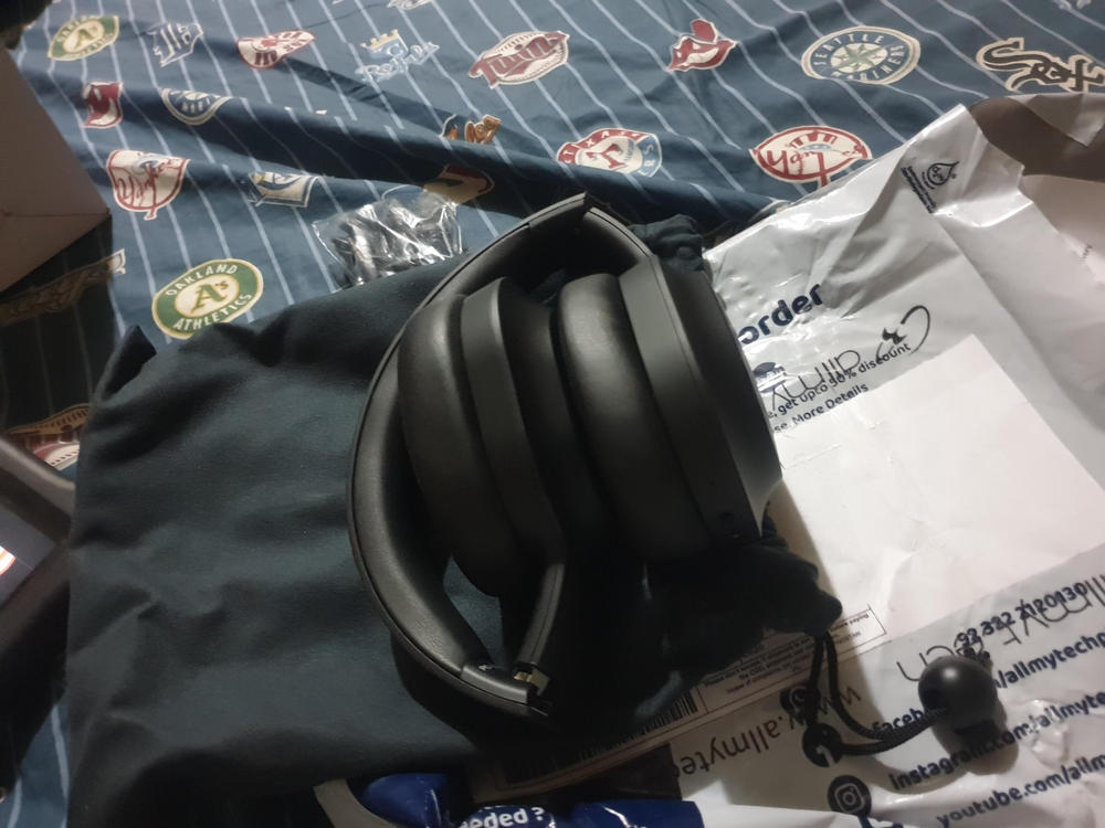 Tribit QuietPlus 50 Bluetooth Headphones, Active Noise Cancelling Headphones with 30H Playtime, Bluetooth 5.0, Hi-Fi Stereo and Soft Earpads, Built-in CVC8.0 Mics, Foldable for Travel/Home/Office - Black - Customer Photo From Mursal Burhan Kunbhar