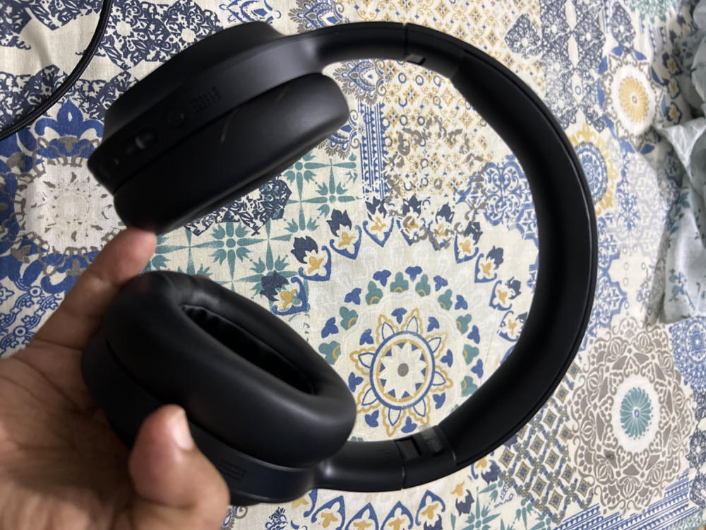 Tribit QuietPlus 50 Bluetooth Headphones, Active Noise Cancelling Headphones with 30H Playtime, Bluetooth 5.0, Hi-Fi Stereo and Soft Earpads, Built-in CVC8.0 Mics, Foldable for Travel/Home/Office - Black - Customer Photo From bushra akhund