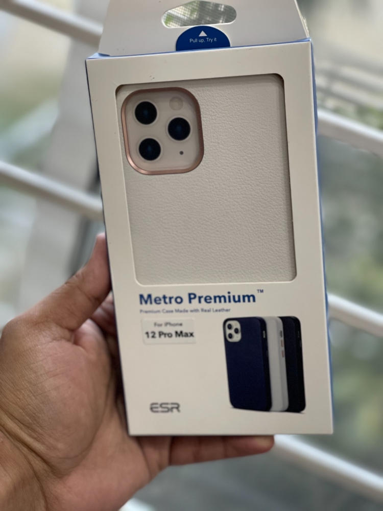 Apple iPhone 12 Pro Max Metro Premium Real Leather Case by ESR - White - Customer Photo From Farooq Asif