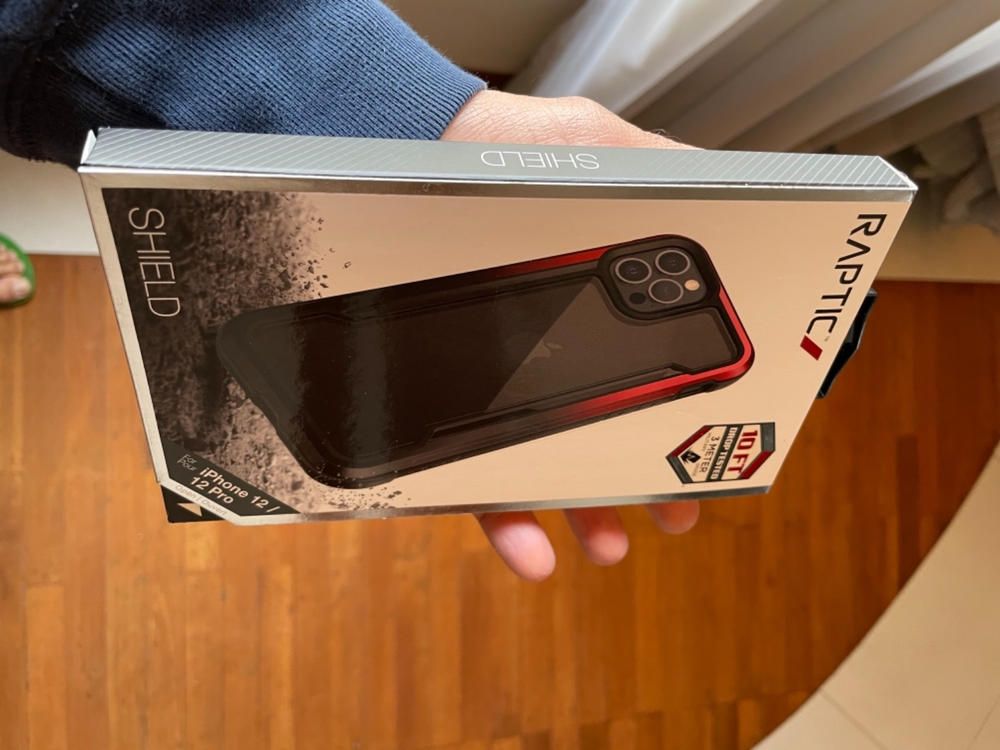 iPhone 12 / iPhone 12 Pro Raptic Shield Shock Absorbing Protection, Durable Aluminum Frame, 10ft Drop Tested - Black Red Gradient - Customer Photo From Kashif Kalim