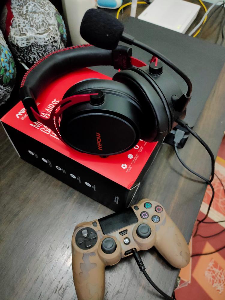 Mpow Air SE Gaming Headset 7.1 Channel Surround Sound for Xbox One PS4 PS5 PC Switch - Gaming Headphones with Fixed Mic, Over-Ear Gaming headsets with 3D Surround Sound, in-Line Control & High End Quality - Red - Customer Photo From Sheikh Anas Shams