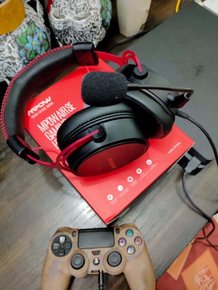 Mpow Air SE Gaming Headset 7.1 Channel Surround Sound for Xbox One PS4 PS5 PC Switch - Gaming Headphones with Fixed Mic, Over-Ear Gaming headsets with 3D Surround Sound, in-Line Control & High End Quality - Red - Customer Photo From Sheikh Anas Shams