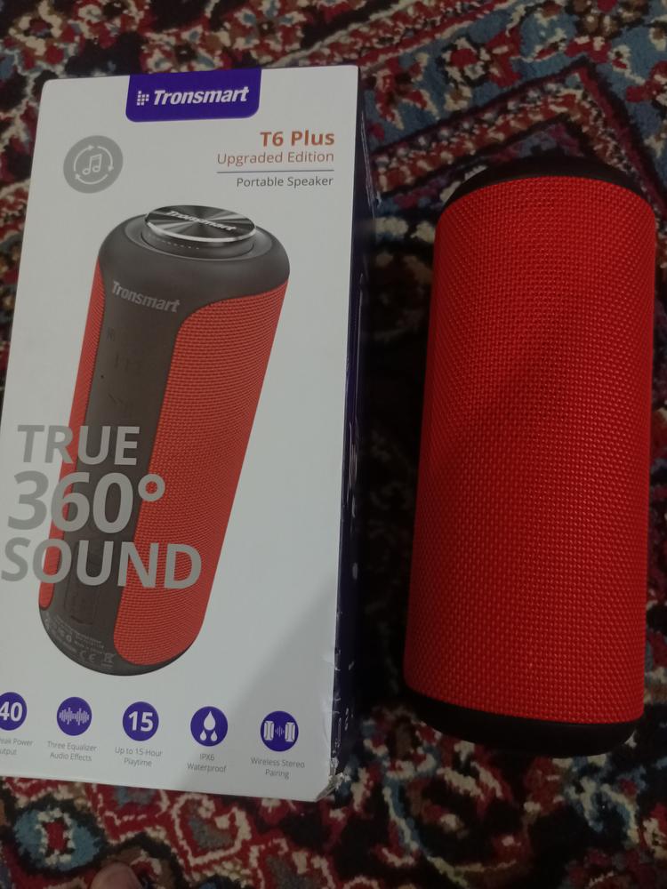 Tronsmart T6 Plus Upgraded Edition SoundPulse™ Portable Bluetooth Speaker 40W with Tri-Bass Effects, 6600mAh Powerbank, IPX6 Waterproof, TWS, NFC, 15H Playtime - Red - Customer Photo From Sur Gul