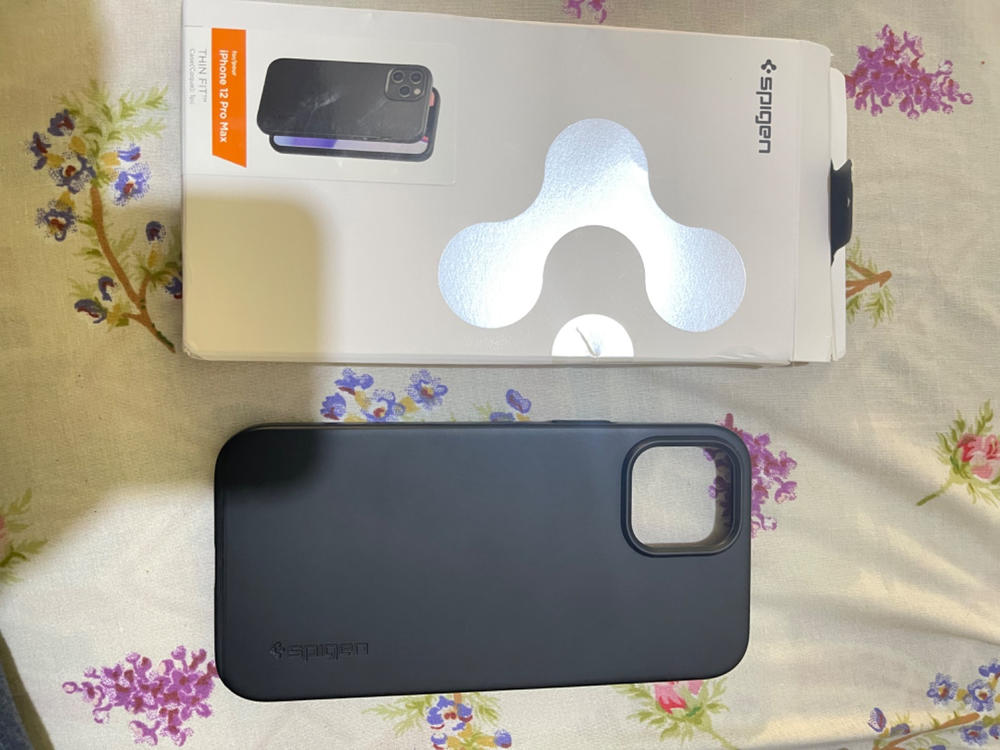 Spigen Thin Fit Case Compatible with iPhone 12 and Compatible with iPhone  12 Pro - Black