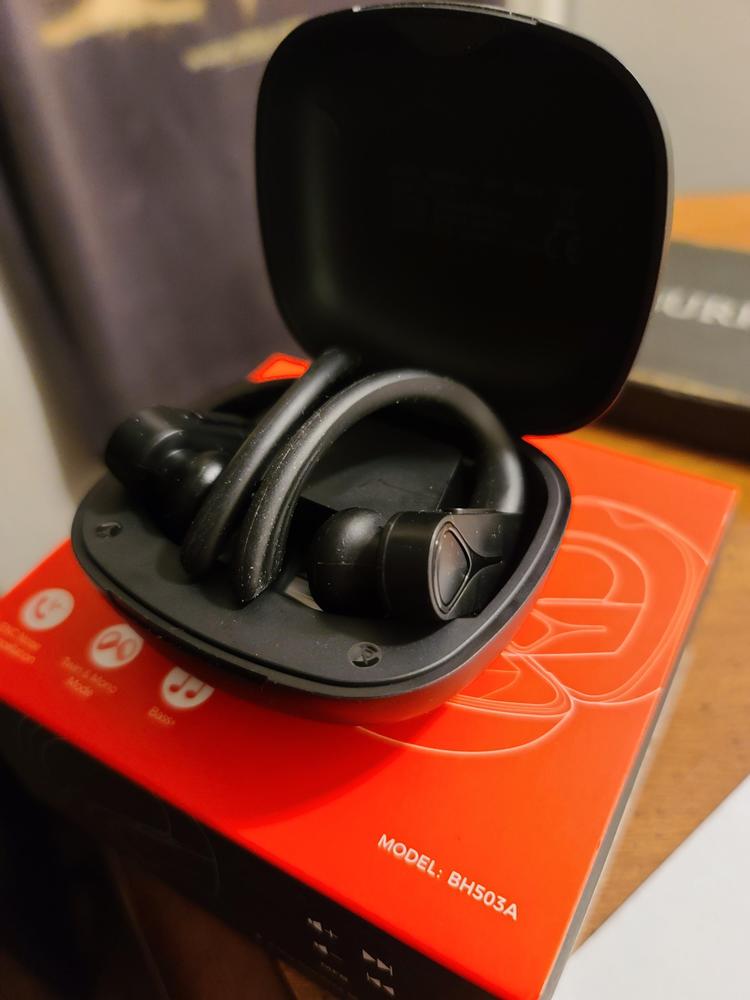 MPOW Flame Solo Sports True Wireless Earbuds with Bass+, Fast Charging / USB-C & 28H Playtime � Black - Customer Photo From Amazon Reviews