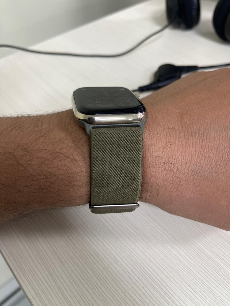 Apple Watch Band for 49 mm / 45mm / 44mm / 42mm Lite Fit by Spigen for Models 8/7/6/SE/5/4/3/2/1 - Khaki Green - AMP02288 - Customer Photo From Muhammad Usman