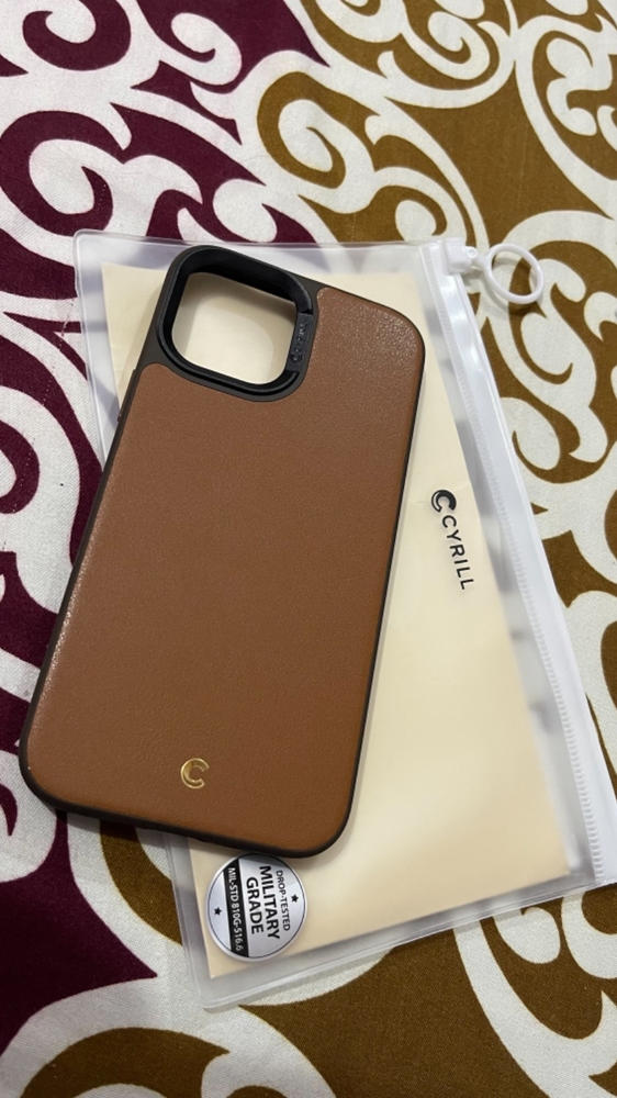 Apple iPhone 12 Pro Max Leather Brick by CYRILL Spigen - ACS01649 - Saddle Brown - Customer Photo From Hassan Farooq