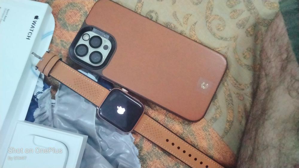 Apple iPhone 12 Pro Max Leather Brick by CYRILL Spigen - ACS01649 - Saddle Brown - Customer Photo From Syed taha ali