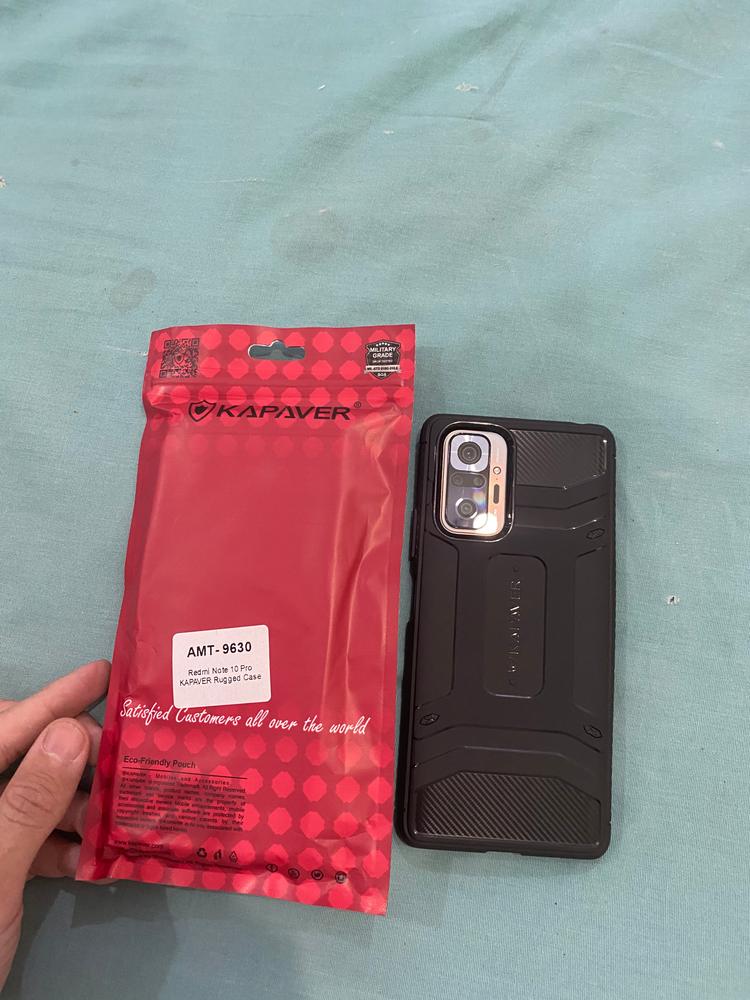 Redmi Note 10 Pro Rugged Case by KAPAVER - Black - Customer Photo From Syed Umair