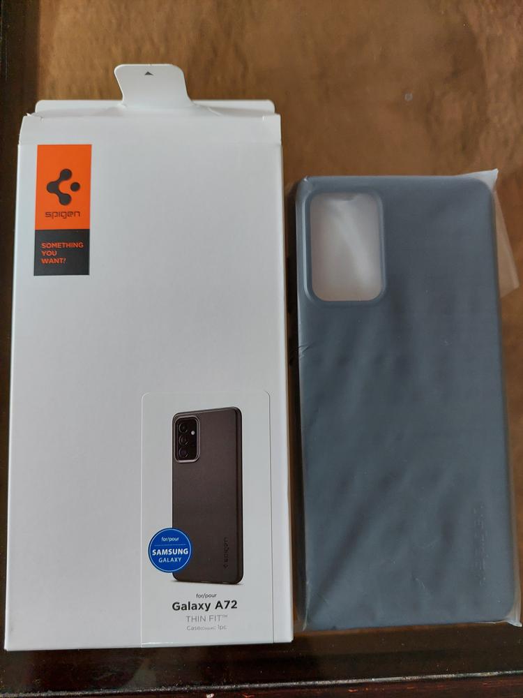 Galaxy A72 Thin Fit Slim Case by Spigen Matte Black ACS02323 - Customer Photo From M. Ali Ch