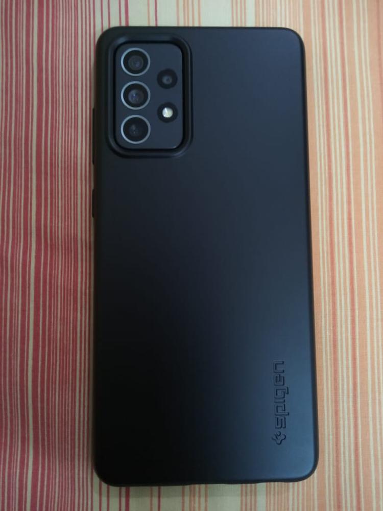 Galaxy A72 Thin Fit Slim Case by Spigen Matte Black ACS02323 - Customer Photo From M. Ali Ch