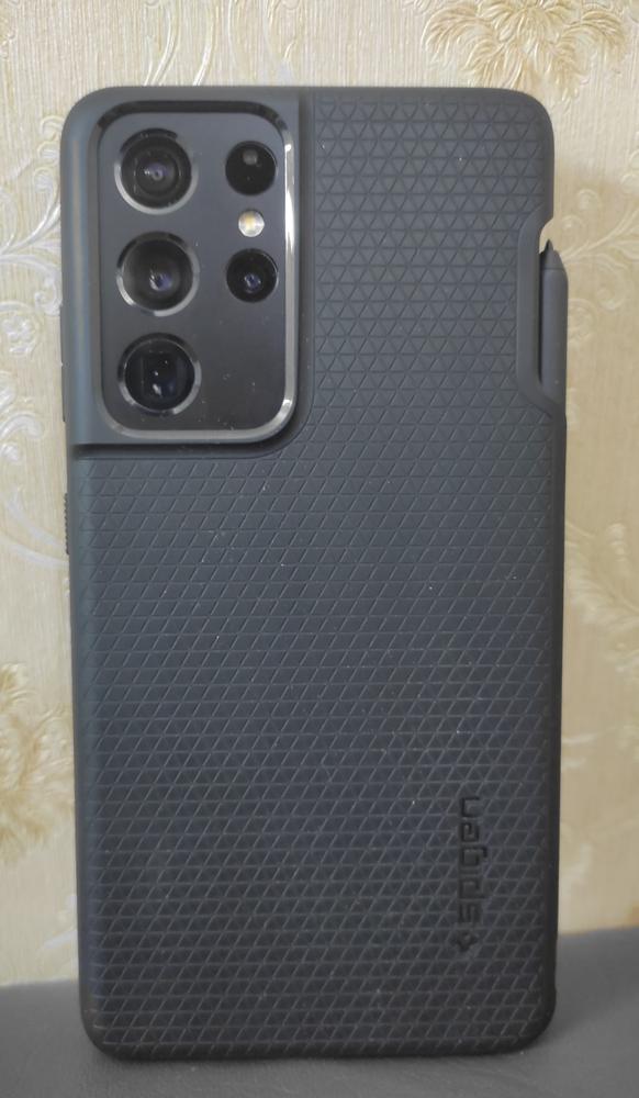 Galaxy S21 Ultra Liquid Air P Case by Spigen ACS02831 - Matte Black - Built in S Pen Holder - Customer Photo From Rana Omar