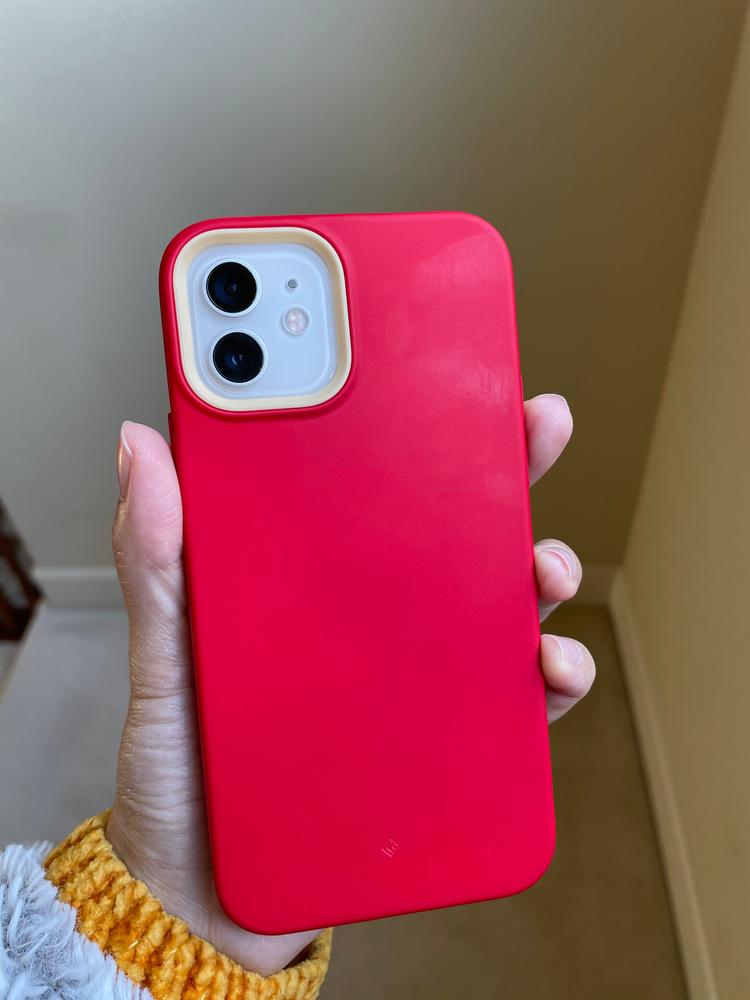 iPhone 12 / 12 Pro NanoPop Dual tone Liquid Silicone Case by Caseology � Peach Pink � ACS01722 - Customer Photo From Amazon Reviews