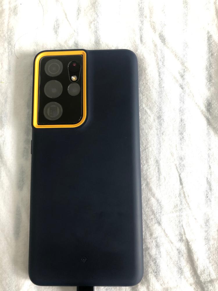 Galaxy S21 Ultra NanoPop Dual tone Liquid Silicone Case by Caseology � Blueberry Navy � ACS02518 - Customer Photo From Amazon Reviews