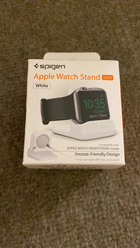 Apple Watch Stand Spigen S350 for 44mm/40mm Series 6/SE/5/4 and 42mm/38mm Series 3/2/1 Compatible with Nightstand Mode - White - Customer Photo From Mazhar Salam