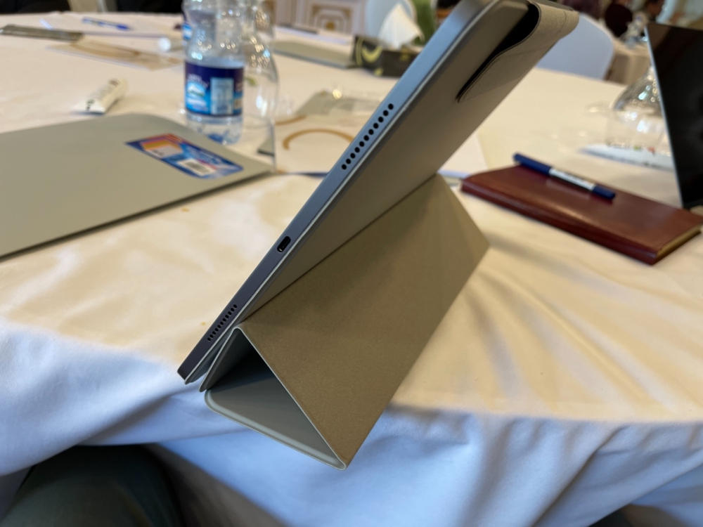 iPad Pro 12.9 2021 Rebound Magnetic Smart Case Convenient Magnetic Attachment Supports Pencil Pairing & Charging - Silver Gray - Customer Photo From Omair Hassan Bodla