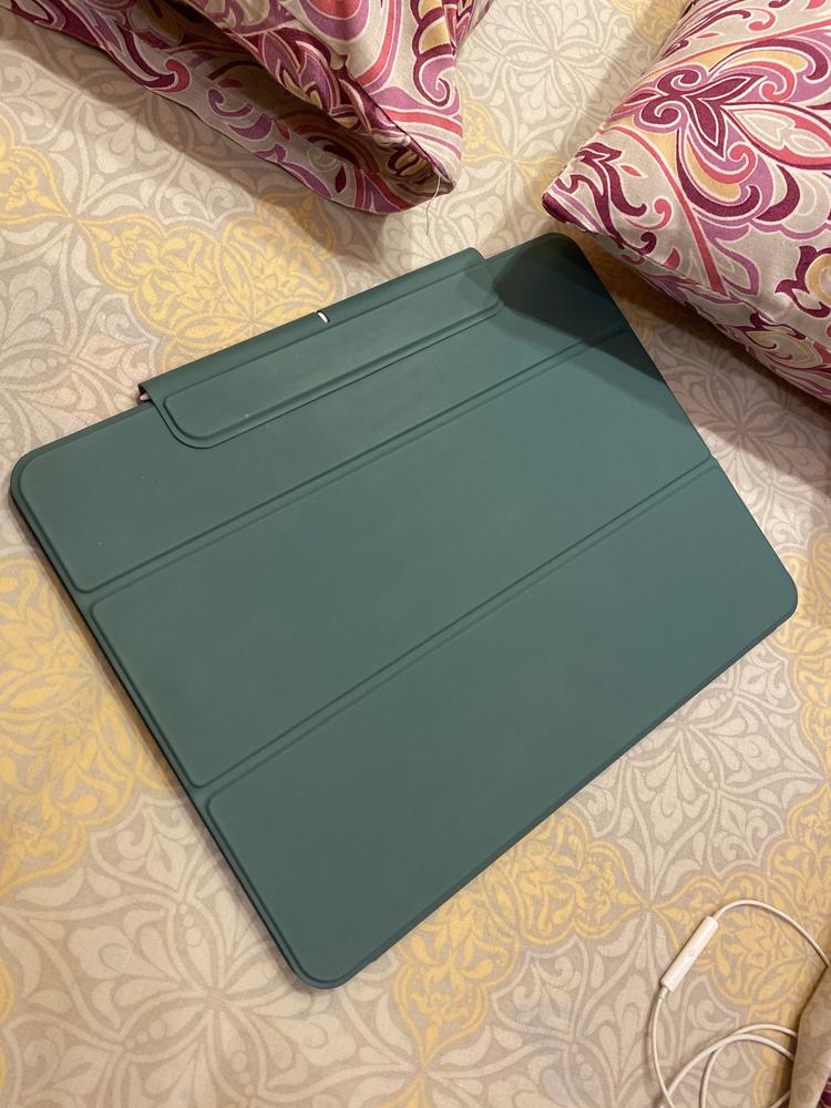 iPad Pro 12.9 2021 Rebound Magnetic Smart Case Convenient Magnetic Attachment Supports Pencil Pairing & Charging also for iPad Pro 12.9 2020 - Silver Gray - Customer Photo From Sabrina Sheikh