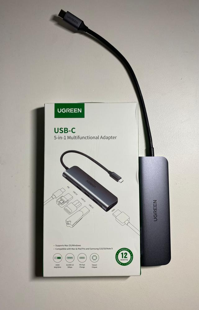 UGREEN USB C Hub 5 in 1 Type C 3.1 to 4K HDMI 3 x USB 3.0 Ports PD Charging Port Multiport Adapter Thunderbolt 3 Dock Station - Silver - 50209 - CM136 - Customer Photo From Rayyan