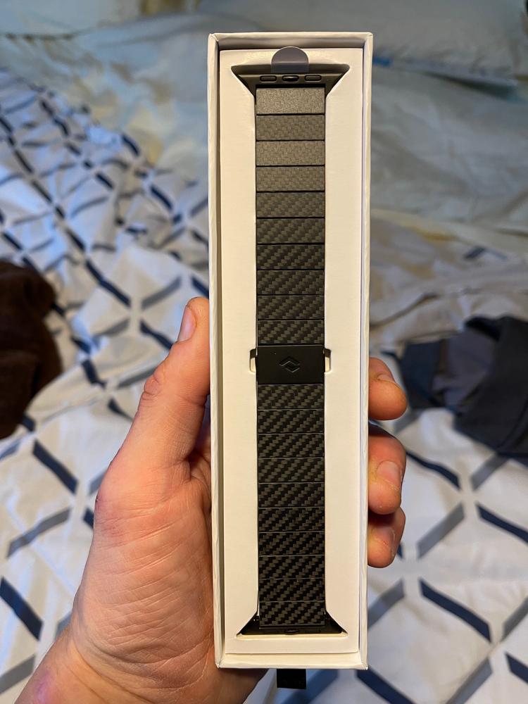 Apple Watch Band made from Pure Carbon Fiber for 42 mm / 44 mm Apple Watch by PITAKA – Modern - Customer Photo From Amazon Reviews