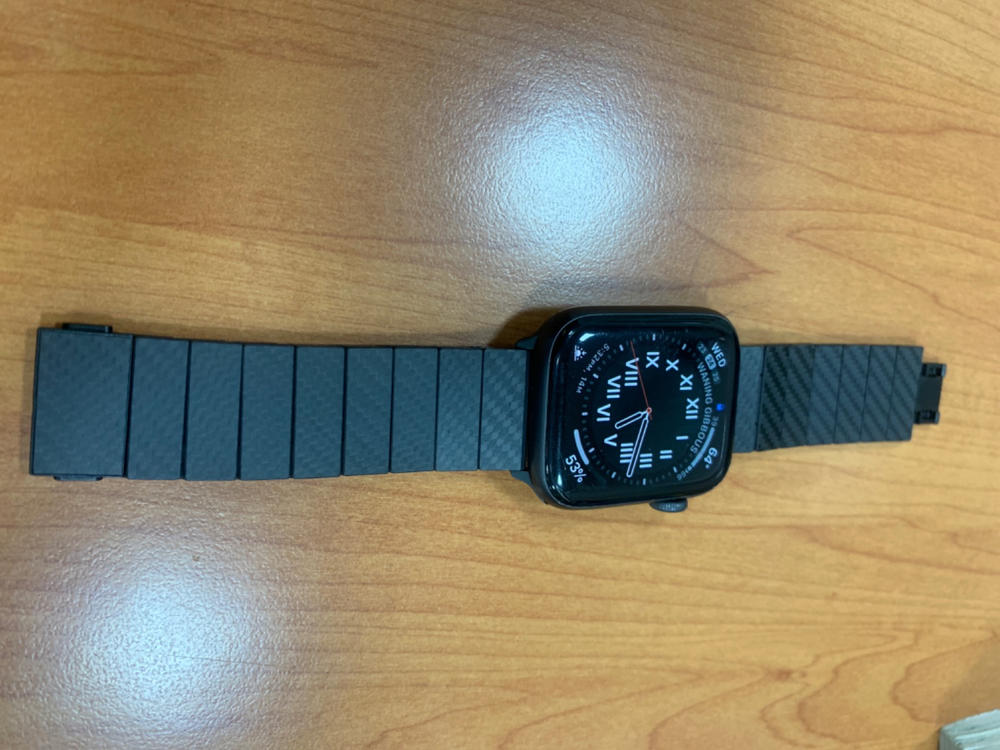 Apple Watch Band made from Pure Carbon Fiber for Apple Watch Series 7 45mm / Series 6,5,4 44mm / Series 3,2,1 42mm by PITAKA - Modern - Customer Photo From Nauman Khan