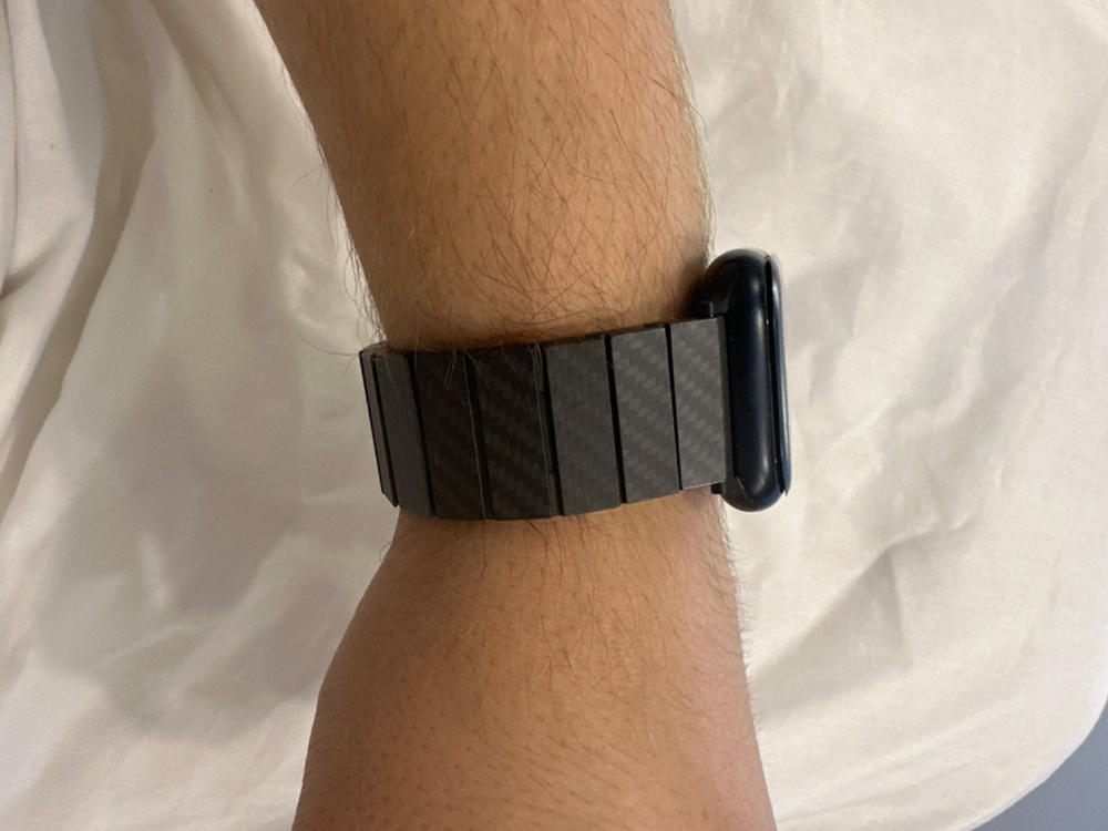 Apple Watch Band made from Pure Carbon Fiber for Apple Watch Ultra 49 mm / Apple Watch 45 mm / 44 mm / 42 mm by PITAKA - Modern - Customer Photo From Sher Afgan Raisani 