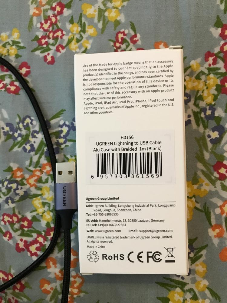UGREEN USB A to Lightning Braided Cable MFi Certified iPhone Charging Cable Type A to Lightning Cable Aluminium Case - 3 Feet - 1M - Black -  60156 - Customer Photo From Mohammad Tahir