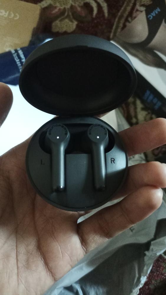 SoundPEATS Mac True Wireless Earbuds, IPX7 Waterproof Bluetooth Headphones, Sports Earphones with Superior Sound, 60 Hrs Playtime, Touch Control, USB-C Charge, Single/Twin Mode, Mini Size (0.12oz) - Black - Customer Photo From Abbas Haider
