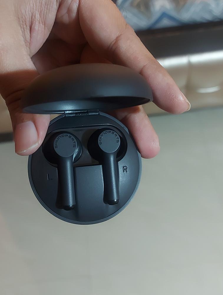 SoundPEATS Mac True Wireless Earbuds, IPX7 Waterproof Bluetooth Headphones, Sports Earphones with Superior Sound, 60 Hrs Playtime, Touch Control, USB-C Charge, Single/Twin Mode, Mini Size (0.12oz) - Black - AMT - Customer Photo From Haris (hassan)