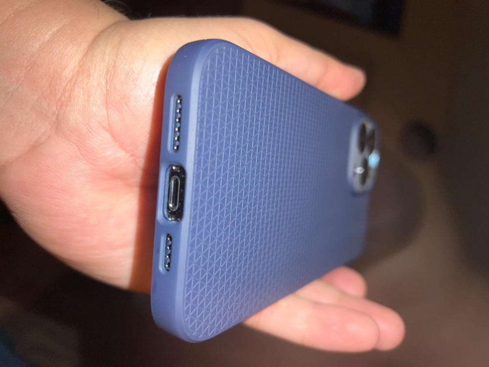 Apple iPhone 13 Pro Max Liquid Air Case by Spigen - ACS03202 - Navy Blue - Customer Photo From Asad Ul Murtaza
