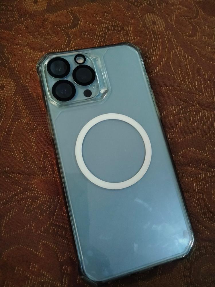 Apple iPhone 13 Pro Max Air Armor Rugged TPU Case with Halolock Magnetic Ring for MagSafe Enabled Charging - Clear - Customer Photo From Syed taha ali