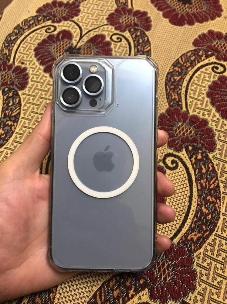 Apple iPhone 13 Pro Max Air Armor Rugged TPU Case with Halolock Magnetic Ring for MagSafe Enabled Charging - Clear - Customer Photo From Raza Usmani 