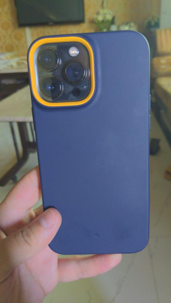 iPhone 13 Pro Max NanoPop Dual tone Liquid Silicone Case by Caseology - Blueberry Navy - ACS03488 - Customer Photo From Malik Usama Rahim