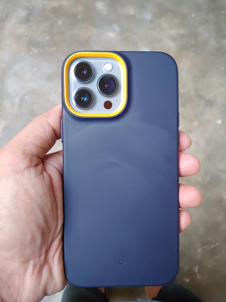 iPhone 13 Pro Max NanoPop Dual tone Liquid Silicone Case by Caseology - Blueberry Navy - ACS04247 - Customer Photo From Ijlal Monawwar