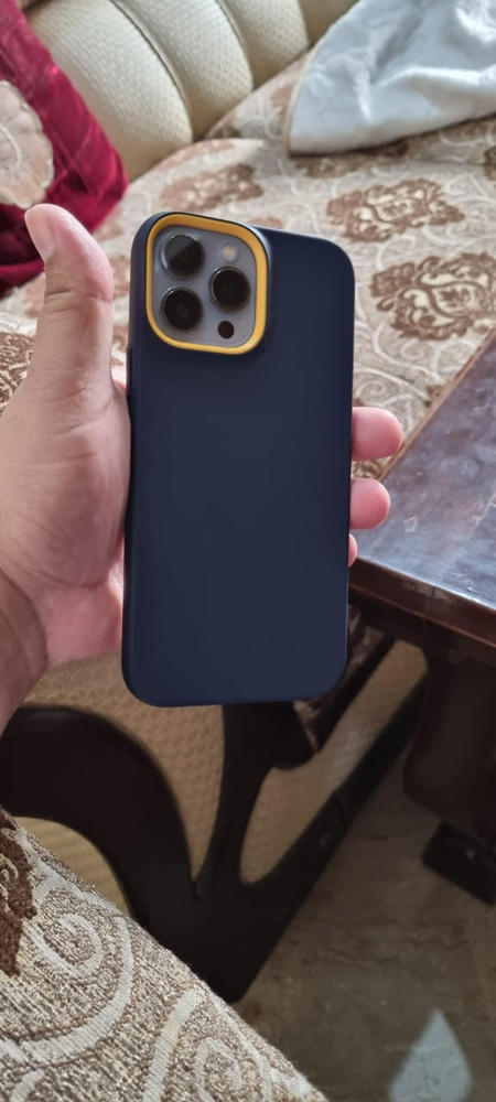 iPhone 13 Pro Max NanoPop Dual tone Liquid Silicone Case by Caseology - Blueberry Navy - ACS03488 - Customer Photo From Ali Imran