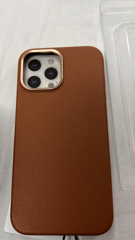 Apple iPhone 13 Pro Max Metro Leather Case with HaloLock for MagSafe enabled Wireless Charging - Brown - Customer Photo From Nauman Hashmani