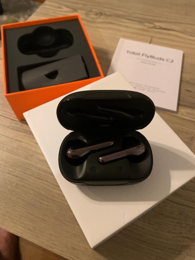 Tribit Flybuds C2 Qualcomm QCC3040 Bluetooth 5.2, 4 Mics CVC 8.0 Call Noise Reduction 32H Playtime Clear Calls Volume Control True Wireless Bluetooth Earbuds Earphones - Customer Photo From Amazon Import