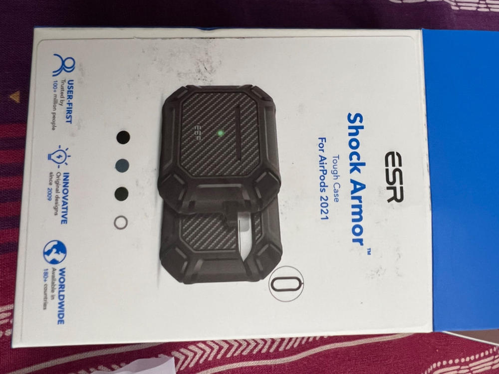 Airpods 3 Shockproof Case by ESR  with Carabiner, Rugged Protective Cover, Scratch Resistant, Drop Protection, Shock Armor Series - Black - Customer Photo From Adeel Akram