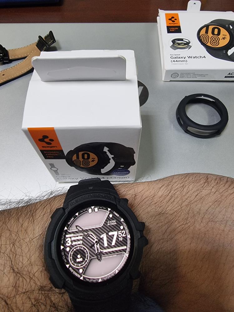 Galaxy Watch 4 Band & Case for 44 mm Rugged Armor Pro - ACS03164 - Matte Black - Customer Photo From Iftikhar