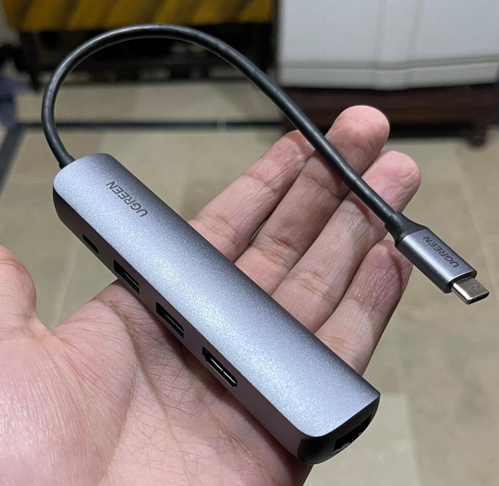UGREEN USB C Hub 5 in 1 Ethernet, 5 in 1 Multi Port Adapter with Gigabit Ethernet Port 4K HDMI USB C PD Charging and 2 USB 3.0 Compatible with MacBook, iPad Pro, XPS, Pixelbook, Surface, Chromebook and More - Silver - 10919 - Customer Photo From Saad Toor