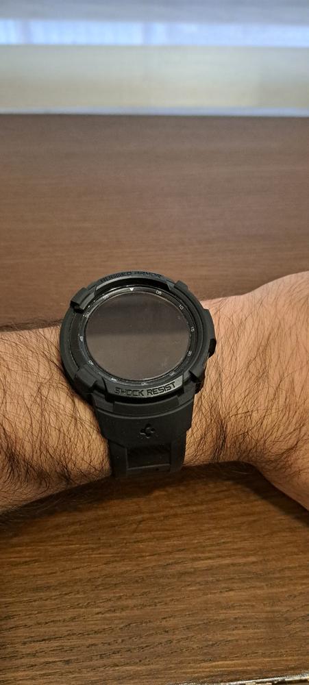 Galaxy Watch 4 Classic Band & Case for 46 mm Rugged Armor Pro - ACS03832 - Matte Black - Customer Photo From Sikandar Tareen 