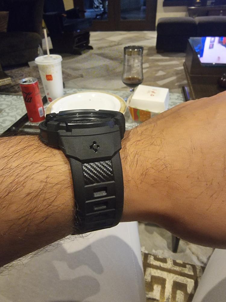 Galaxy Watch 4 Classic Band & Case for 46 mm Rugged Armor Pro - ACS03832 - Matte Black - Customer Photo From Hamza Tahir